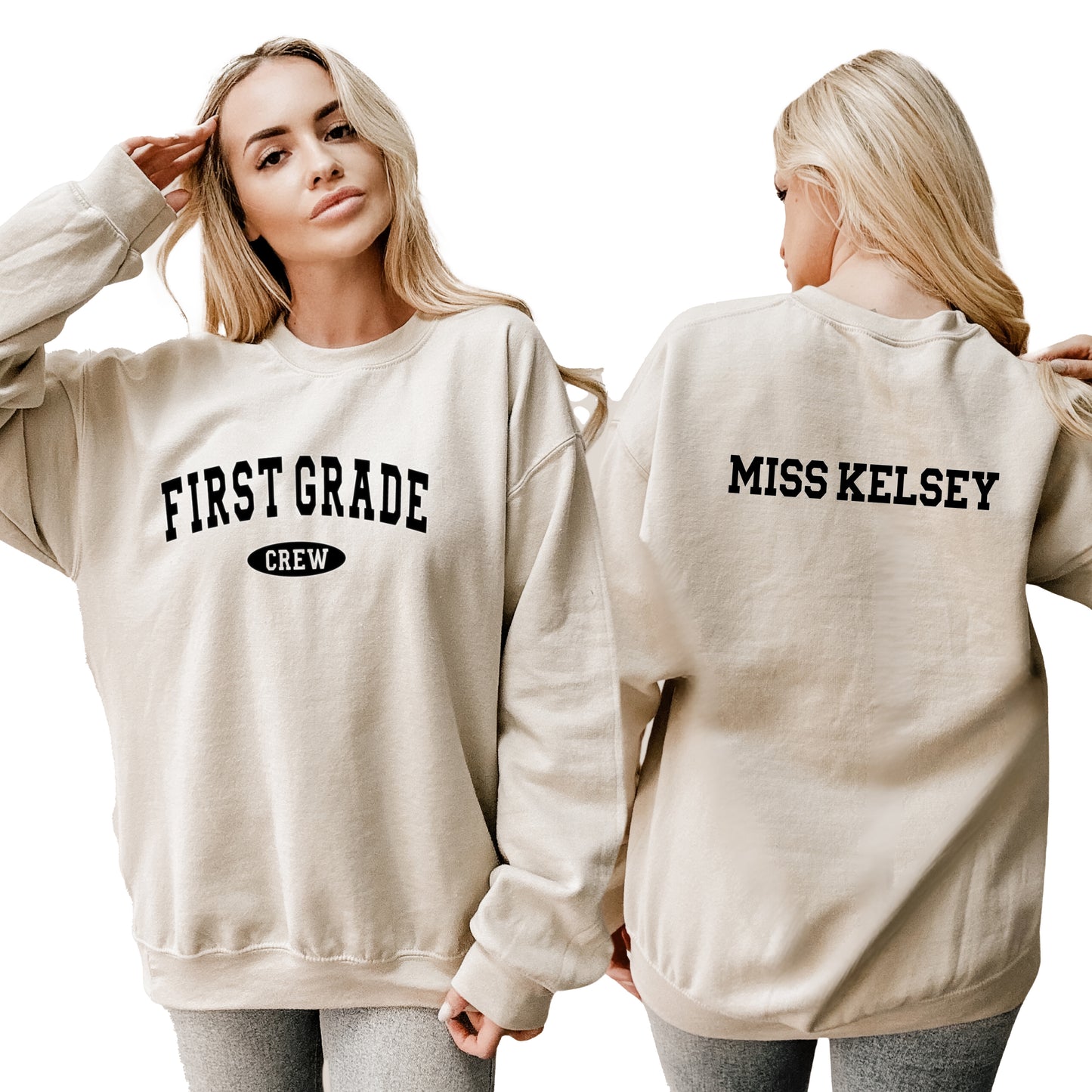 Personalized Teacher Sweatshirt, Grade Level Group Teacher Shirts, Matching Teacher Team Crewneck, Back to School