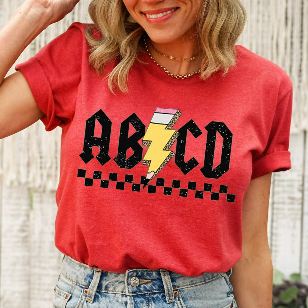 ABCD Teacher Shirt, Kindergarten Teacher TShirt, Back To School Graphic Tee, Elementary School Shirt, Gift For Teacher, Teacher Appreciation