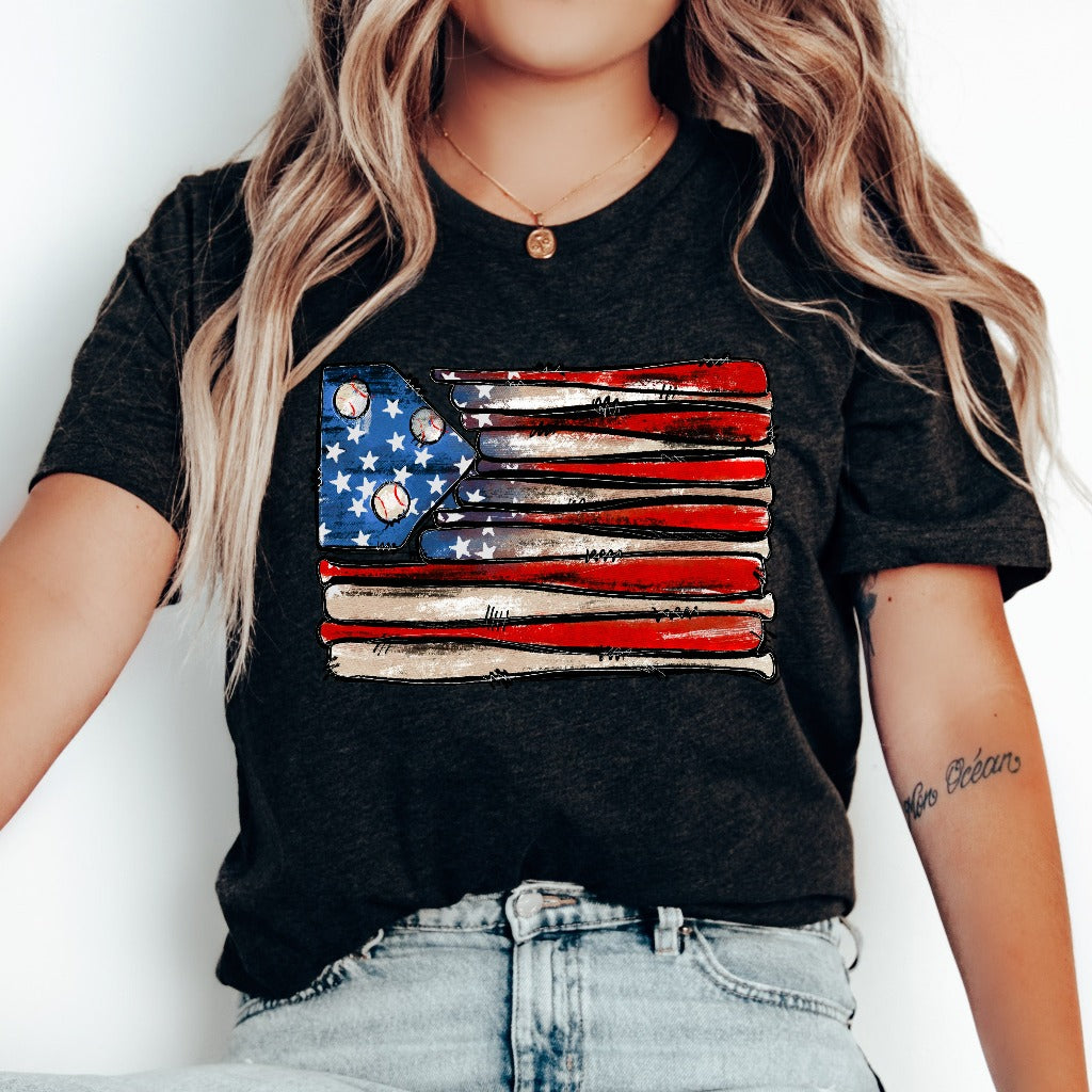 Baseball Flag Shirt, Patriotic Baseball TShirt, American Flag Graphic Tee, Baseball Gift Idea, Game Day Baseball Shirt, Baseball Mom Shirt