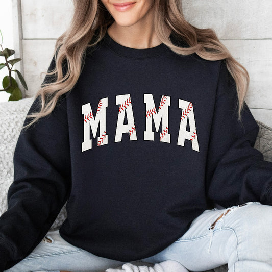 Cute Baseball Mama Sweatshirt, Mothers Day Gift For Baseball Mom, Gift For Baseball Lover Mom Crewneck, Baseball Season Mom Hoodie