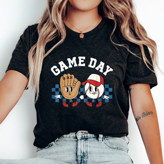 Retro Game Day Baseball Shirt, Baseball TShirt, Baseball Coach School Spirit Shirt, Baseball Mom Graphic Tee, Baseball Fan Gift for Her