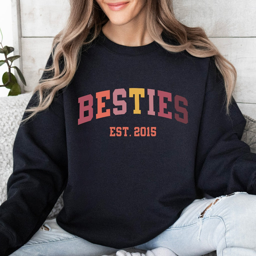 Personalized Besties Sweatshirt, Best Friends Crewneck, Girls Weekend Trip Matching Sweaters, Best Friend Birthday Gift, Best Friends Shirt