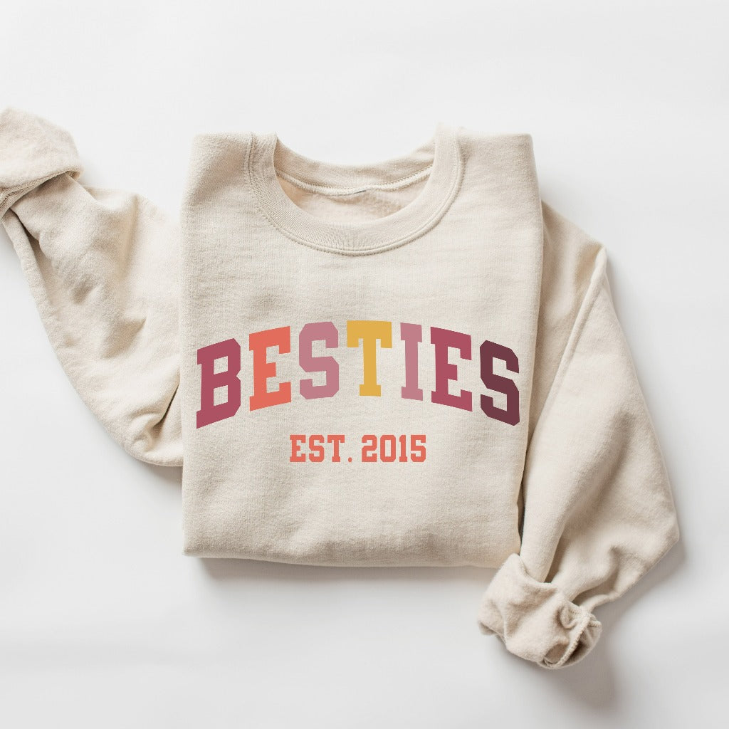 Personalized Besties Sweatshirt, Best Friends Crewneck, Girls Weekend Trip Matching Sweaters, Best Friend Birthday Gift, Best Friends Shirt