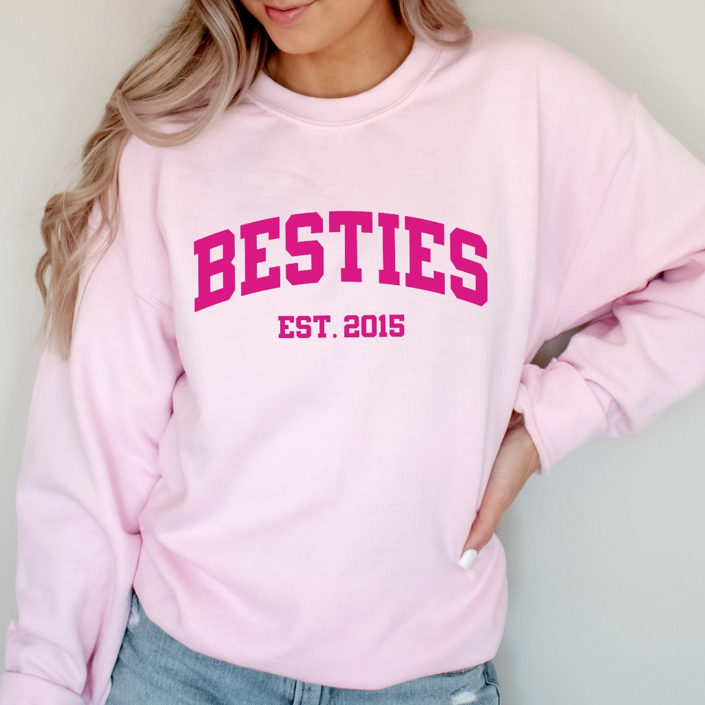 Personalized Besties Sweatshirt, Best Friends Crewneck, Girls Weekend Trip Matching Sweaters, Best Friend Birthday Gift, Best Friends Shirt