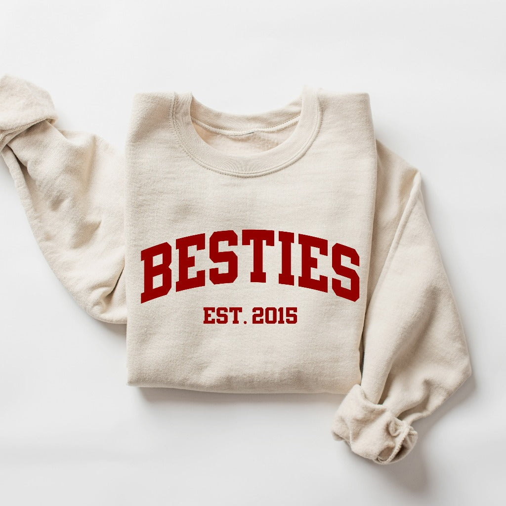 Personalized Besties Sweatshirt, Best Friends Crewneck, Girls Weekend Trip Matching Sweaters, Best Friend Birthday Gift, Best Friends Shirt