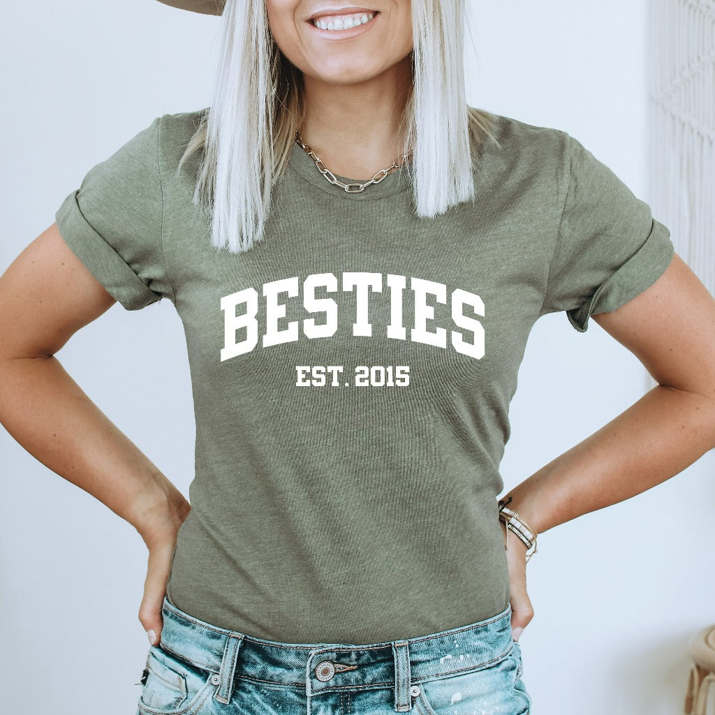 Personalized Besties Shirt, Best Friends TShirts, Girls Trip Graphic Tee, Girls Getaway TShirts, Sister Weekend, Matching Best Friends Trip