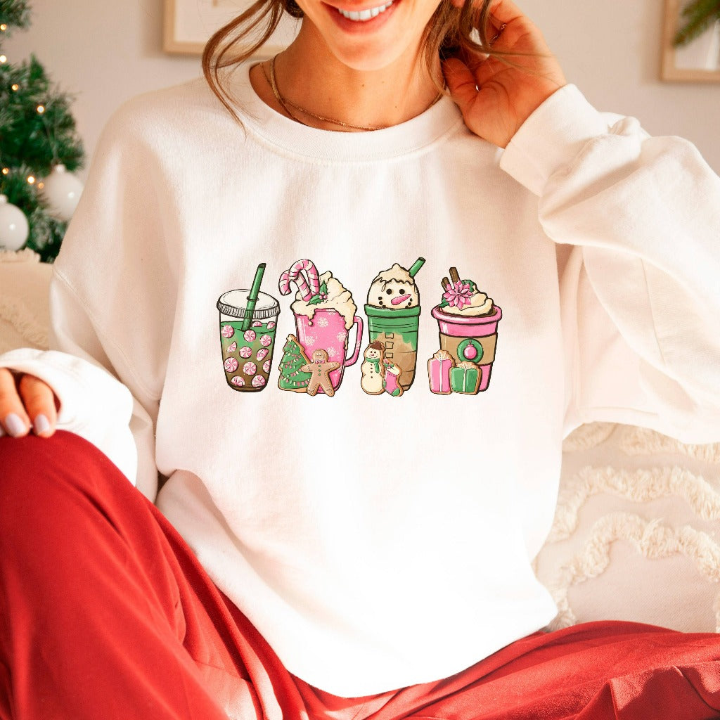 Christmas Coffee Sweatshirt, Christmas Crewneck, Christmas Shirt, Coffee Lover Gift Worker Winter Christmas Snowman Latte Coffee Lover
