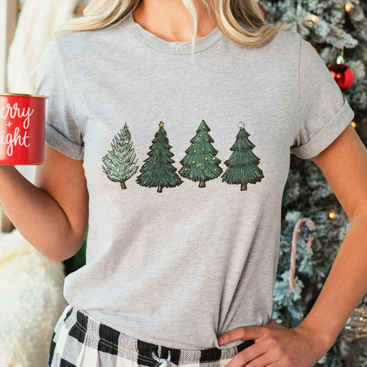 Christmas Shirt, Womens Christmas TShirt, Christmas Crewneck, Christmas Tree Graphic Tee, Holiday Outfit, Winter Tree Cutting Shirts