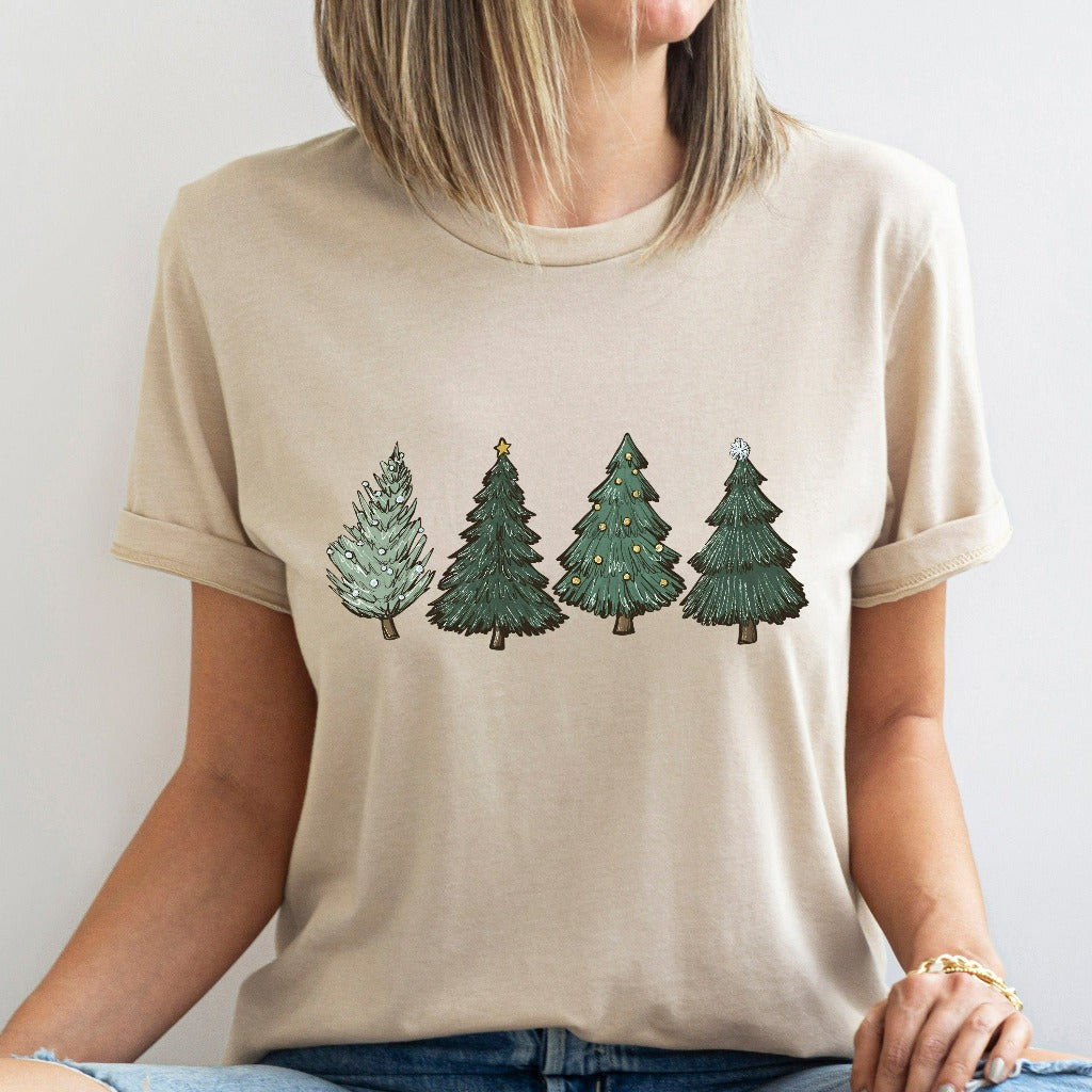 Christmas Shirt, Womens Christmas TShirt, Christmas Crewneck, Christmas Tree Graphic Tee, Holiday Outfit, Winter Tree Cutting Shirts