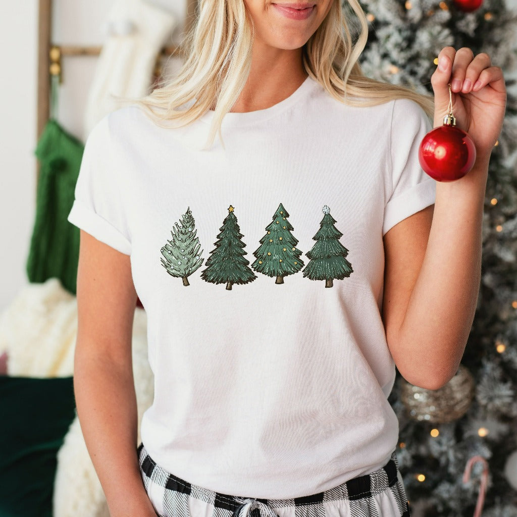 Christmas Shirt, Womens Christmas TShirt, Christmas Crewneck, Christmas Tree Graphic Tee, Holiday Outfit, Winter Tree Cutting Shirts