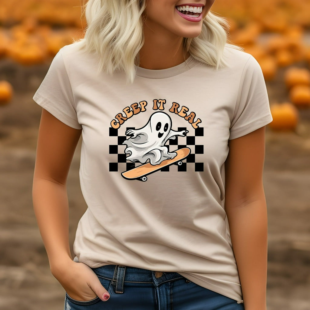 Cute Ghost Halloween Shirt, Creep It Real Halloween TShirt, Women Halloween Shirt, Spooky Season, Fall Shirt, Retro Halloween Shirt Gift