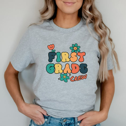 1st Grade Teacher Shirt, First Grade Crew Teacher TShirt, Back To School Graphic Tee, Elementary School Shirt, Appreciation Gift For Teacher