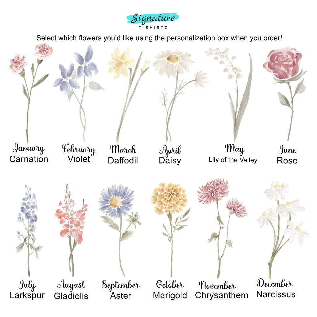 Custom Birth Month Shirt, Birth Flower TShirt, Gift for Her, Mother's Day Gift, Grandma's Garden, Personalized Mom Gift Grandma Birthday