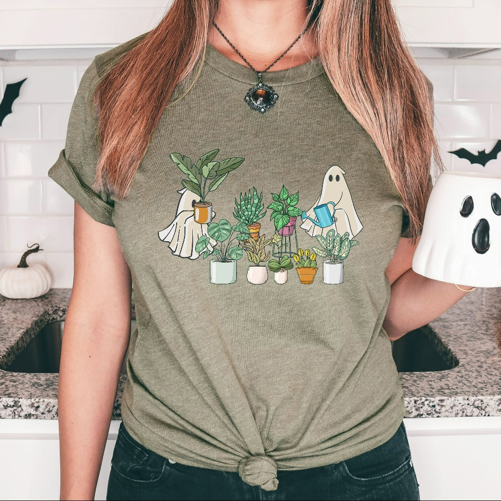 Ghost Plant Lady Shirt, Ghost Plant TShirt, Halloween Plants Graphic Tee, Halloween Ghost Shirt, Halloween Gift for Plant Lovers