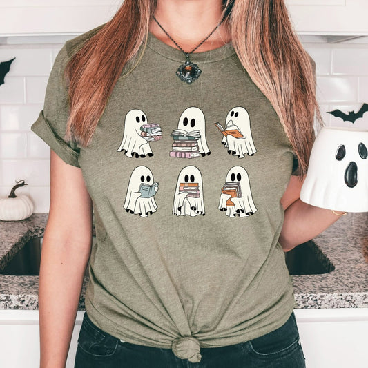 Ghost Reading Shirt, Teacher Halloween TShirt, Librarian Graphic Tee, Book Lover Tshirt, Reading Shirt, Teacher Halloween School Shirt