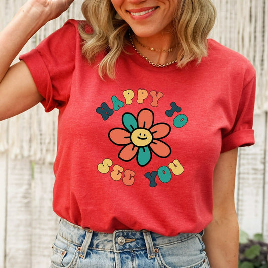 Teacher Shirts, Back to School Teacher Shirt, Happy To See Your Face TShirt, 1st Day of School, Gift for Teacher, Kindergarten Teacher Shirt