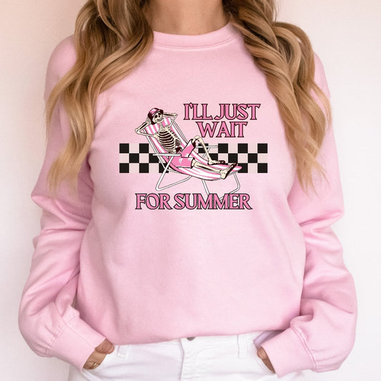 Summer Vibes Sweatshirt, I'll Just Wait for Summer Crewneck, Gift for Sun Lover, Funny Skeleton Summer Sweater, Summer Loving Shirt for Her