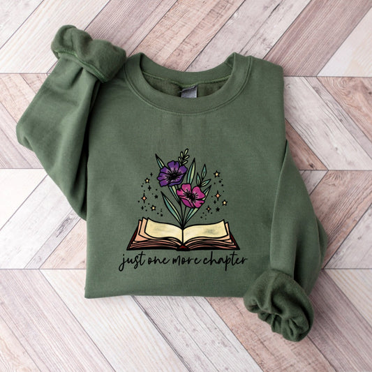 One More Chapter Sweatshirt, Book Lover Crewneck, Book Nerd Gift, Librarian Shirt, Read Shirt, Reading Sweatshirt, Readers Are Leaders