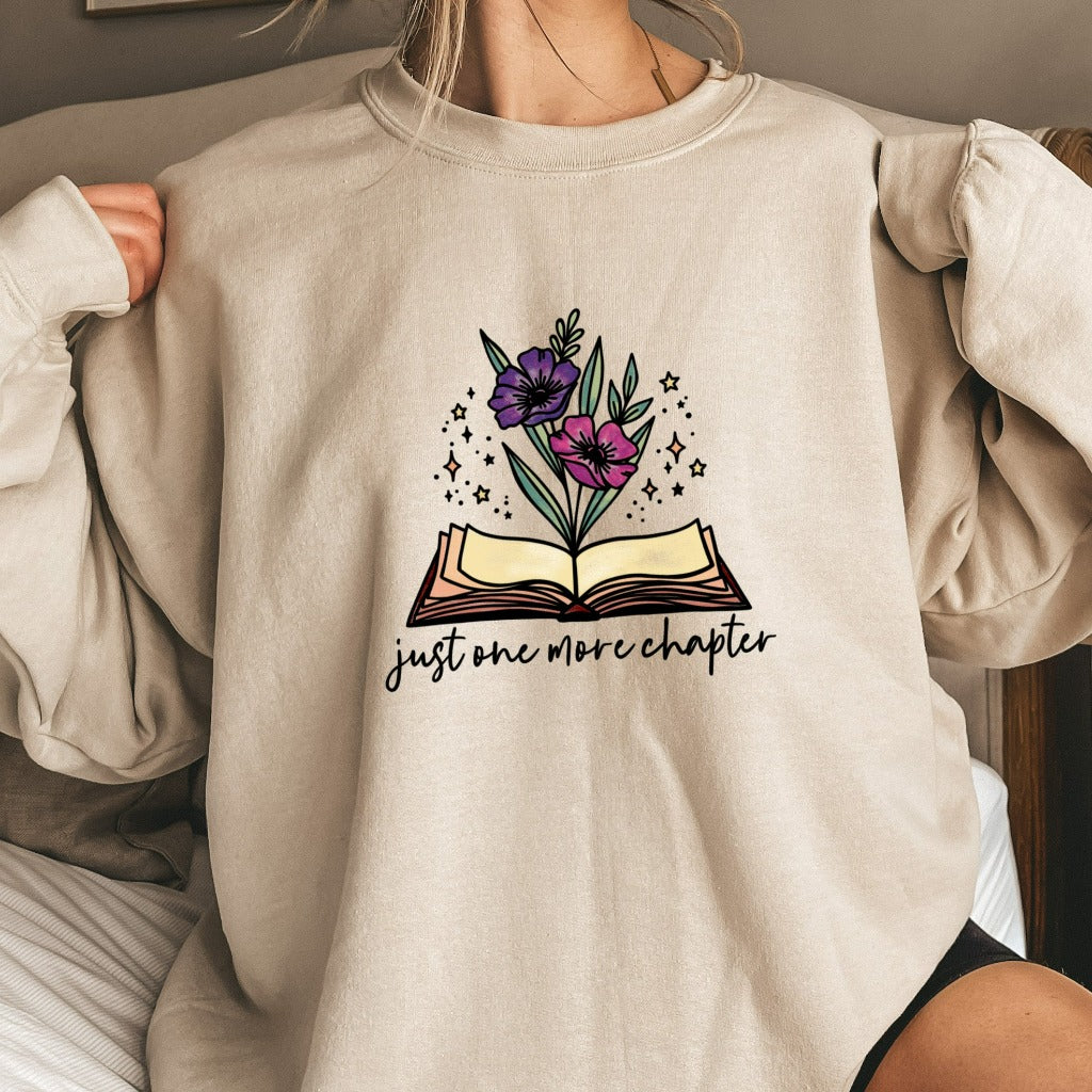 One More Chapter Sweatshirt, Book Lover Crewneck, Book Nerd Gift, Librarian Shirt, Read Shirt, Reading Sweatshirt, Readers Are Leaders