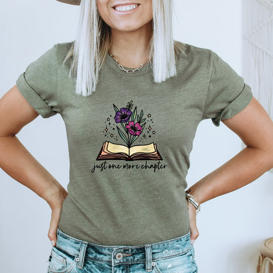 Just One More Chapter Shirt, Reading TShirt, Book Lover Graphic Tee, Librarian Shirts, Teacher Book Shirt, Book Lover Gift, Book Worm Tee