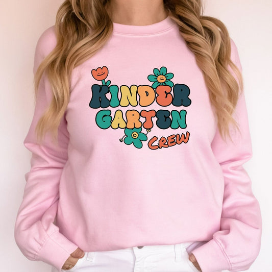 Kindergarten Teacher Sweatshirt, Kindergarten Crew Crewneck, Cute Back To School Shirts, Elementary School Team, Teacher Appreciation Gift