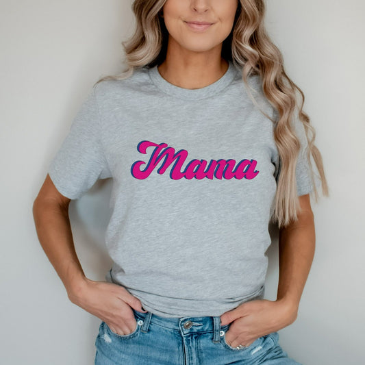 Mama Sweatshirt, Barbie Inspired Mama Crewneck, Mother's Day Gift, Gift for Mom, Cute Mama TShirt, Trendy Pink on Pink, Girl Mom Shirt