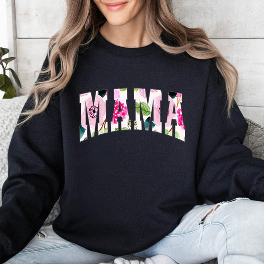 Coquette Aesthetic Floral Mama Sweatshirt, Simple Mama Crewneck, Mother's Day Gift, Gift for New Mom, Mom Birthday Gift, Mama Christmas Gift