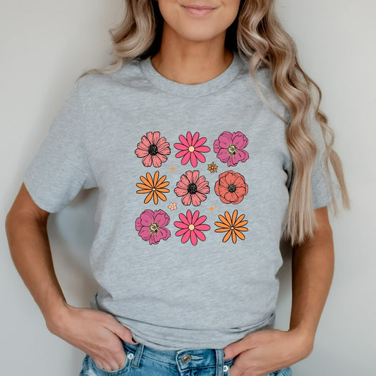 Flowers Shirt, Boho Wildflowers Floral Nature TShirt, Cottagecore Graphic Tee, Vintage Botanical Flowers Gift, Retro Wildflower T-Shirt