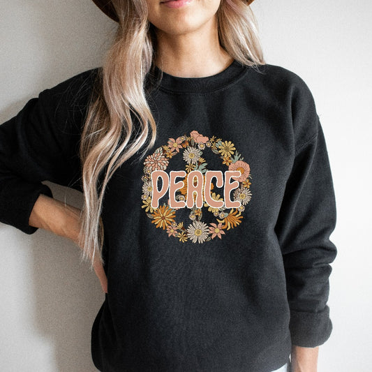 Peace Sweatshirt, Peace Sign Shirt, Retro Shirt, Inspirational, Positive Quote Tee, Peace Sign Tshirt, Hippie Shirt, Boho Shirt, Peace,Love