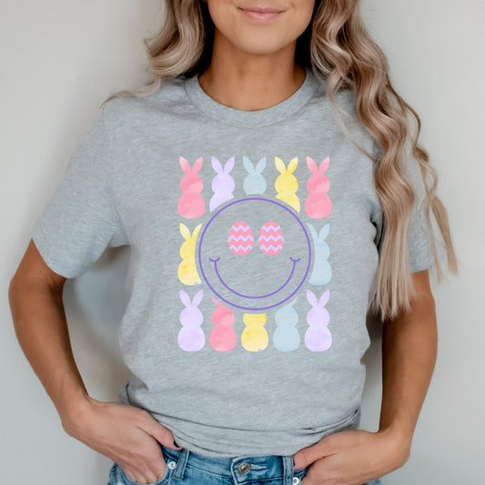 Chilling Peeps Shirt, Easter Bunny TShirt, Easter Smile Face Graphic Tee, Retro Easter Shirt, Cute Easter Tee, Easter Egg Shirt, Easter Gift