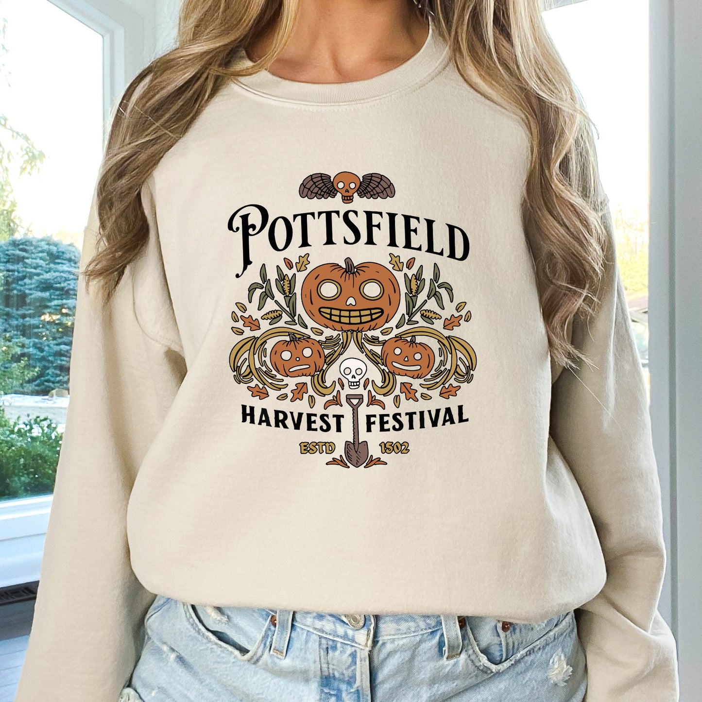 Pottsfield Harvest Festival Sweatshirt, Over the Garden Wall Inspired Crewneck, Cozy Fall Pullover
