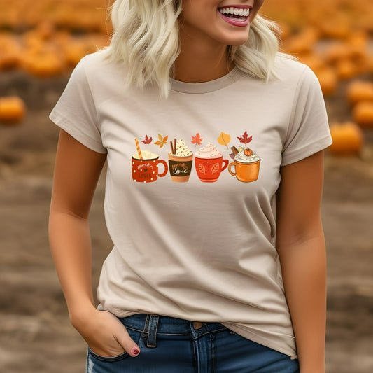 Pumpkin Spice Latte Halloween Shirt, PSL TShirt, Cute Halloween Coffee Graphic Tee, Halloween Party Shirt, Halloween Gift, Caffeine Shirt