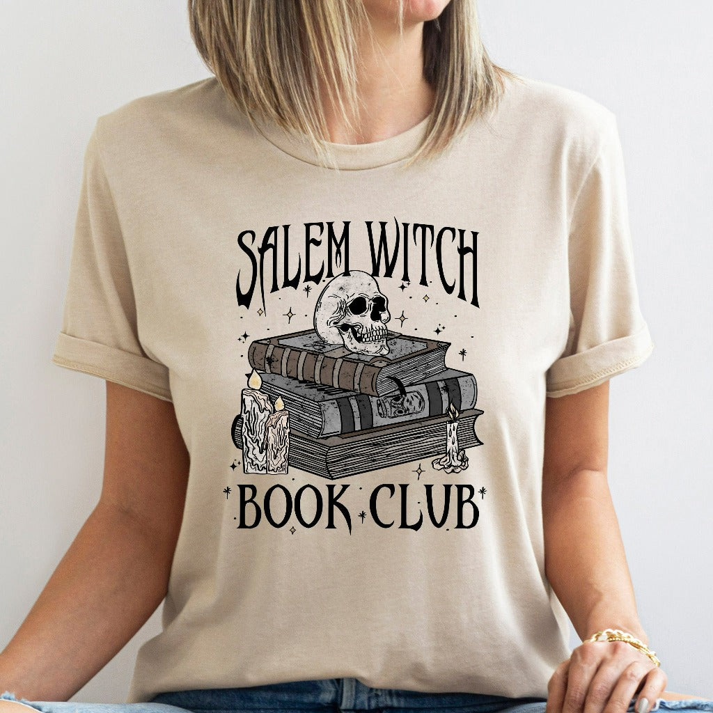Salem Witch Book Club Shirt, Bookish Halloween TShirt, Spooky Book Lover Graphic Tee, Salem Witches, Spooky Season, Skeleton Thriller Reader