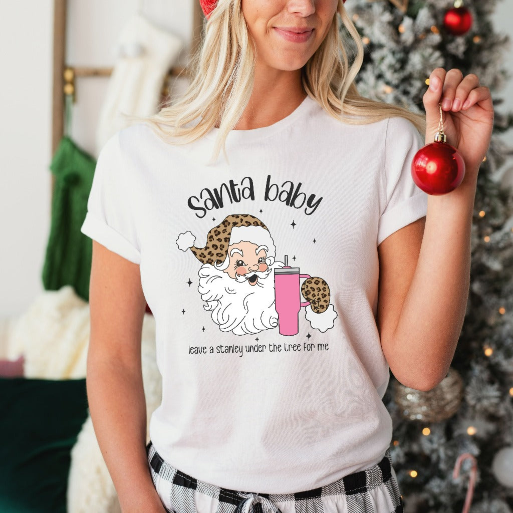 Boujee Santa Baby Christmas Shirt, Christmas TShirt, Funny Xmas Graphic Tee, Holiday Outfit, Obsessive Cup Disorder, Coffee Lovers Gift