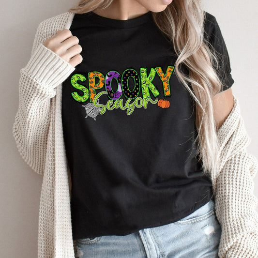 Spooky Season Shirt, Halloween TShirt, Pumpkin Graphic Tee, Fall Shirt, Vintage Halloween Tee, Autumn Apparel, Halloween Party Teacher Tee