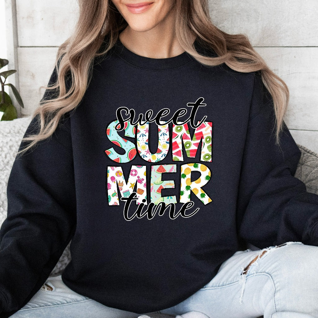Sweet Summer Time Sweatshirt, Summertime Crewneck, Love Summer Hoodie, Beach Coverup Shirt, Summer Vacation Outfit, Summer Vibes Gift