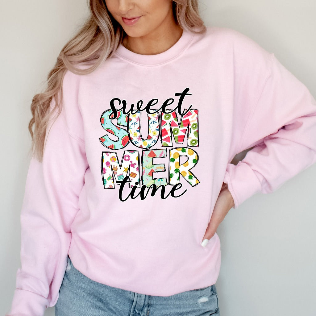 Sweet Summer Time Sweatshirt, Summertime Crewneck, Love Summer Hoodie, Beach Coverup Shirt, Summer Vacation Outfit, Summer Vibes Gift