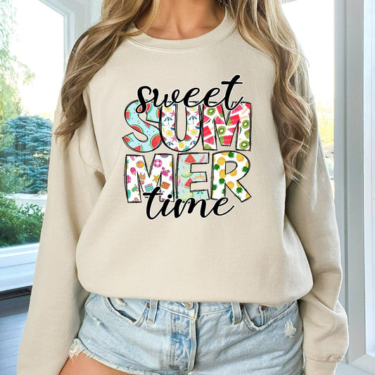Sweet Summer Time Sweatshirt, Summertime Crewneck, Love Summer Hoodie, Beach Coverup Shirt, Summer Vacation Outfit, Summer Vibes Gift