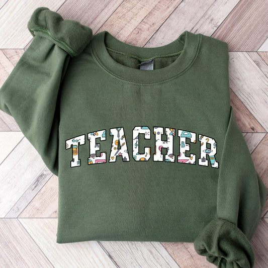 Teacher Sweatshirt, Teacher Crewneck, Back to School Shirts, Cute Teacher Sweater, Teacher Appreciation Hoodie, Teacher Gift, Elementary