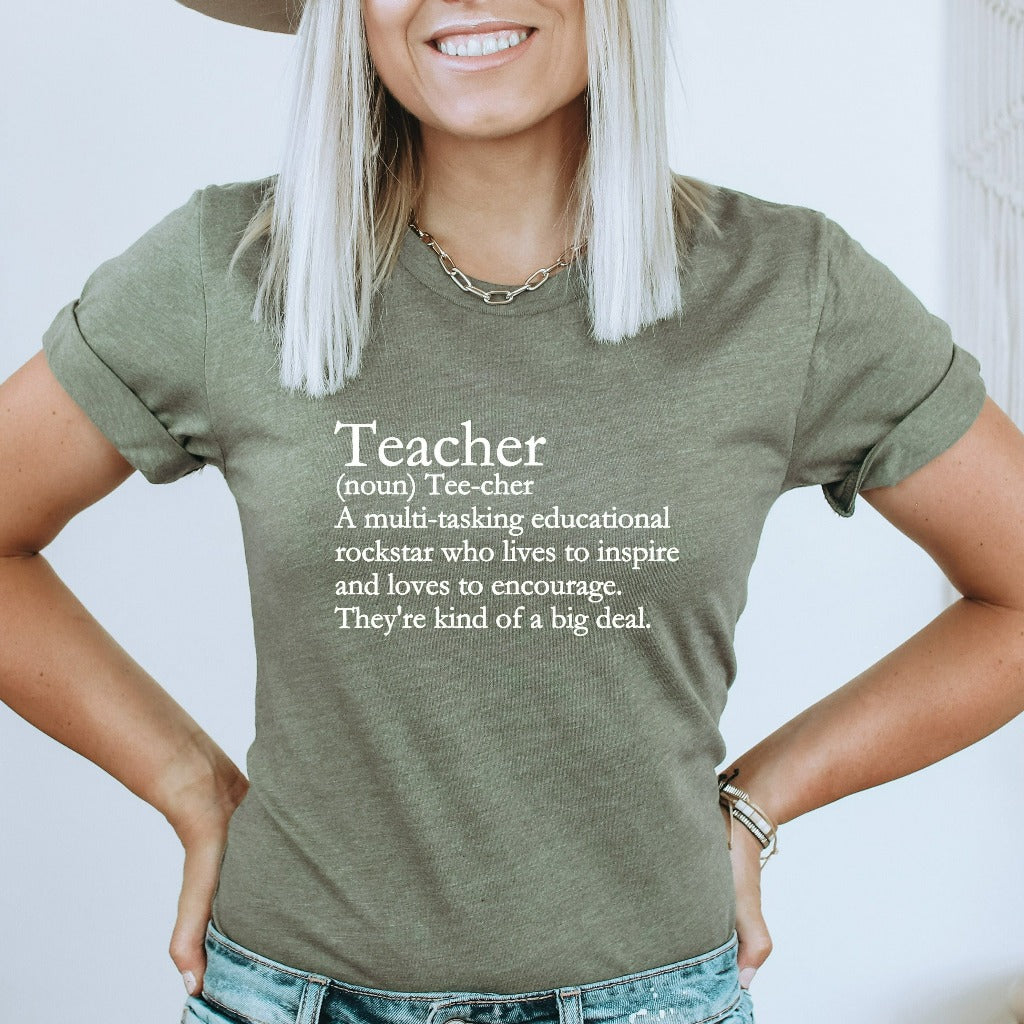 Teacher Shirts, Teacher Gifts, Teacher Appreciation Gift, Teacher Definition TShirt, Teaching Graphic Tee, Cute Teacher Back to School Tee