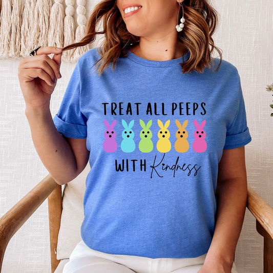 Treat All Peeps With Kindness Shirt, Teachers Easter TShirt, Easter Gift For Teacher, Teachers Easter Day Outfit, Teacher Bunny Shirt Gift