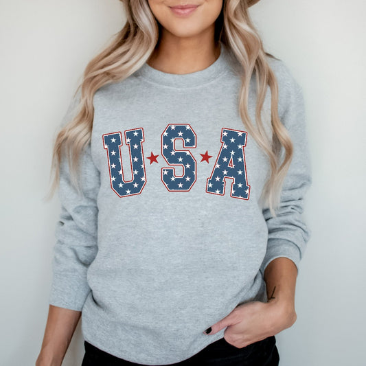 Retro Star USA Sweatshirt, 4th of July Crewneck, Star American Shirt, Independence Day TShirt, Fourth of July Shirt, Trendy Popular Shirts