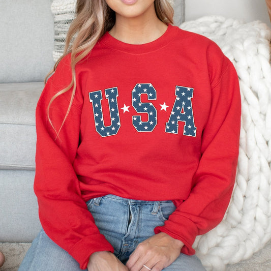 Retro Star USA Sweatshirt, 4th of July Crewneck, Star American Shirt, Independence Day TShirt, Fourth of July Shirt, Trendy Popular Shirts