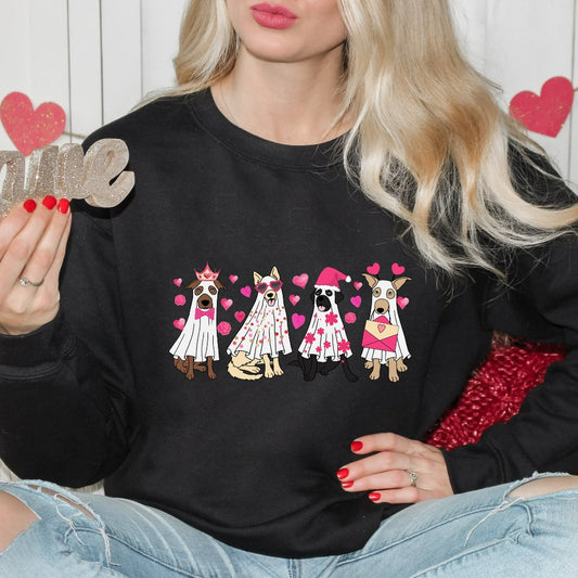 Valentine Dogs Sweatshirt, Funny Dog Crewneck, Dog Sweater, Pet Lover Gift, Valentines Day Hoodie, Gift for Dog Mom, Valentines Day Gift