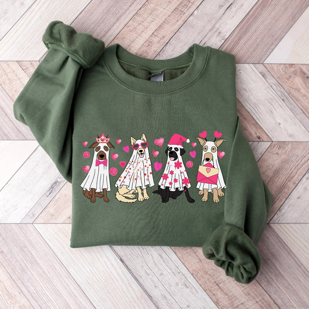 Valentine Dogs Sweatshirt, Funny Dog Crewneck, Dog Sweater, Pet Lover Gift, Valentines Day Hoodie, Gift for Dog Mom, Valentines Day Gift