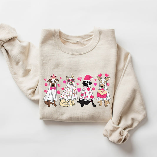 Valentine Dogs Sweatshirt, Funny Dog Crewneck, Dog Sweater, Pet Lover Gift, Valentines Day Hoodie, Gift for Dog Mom, Valentines Day Gift