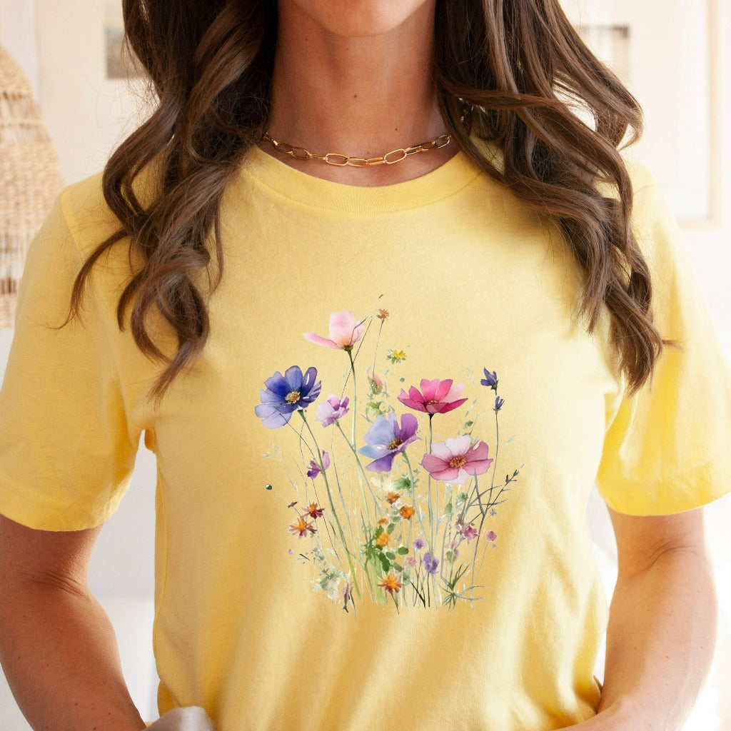 Flower Shirt, Gift For Her, Aesthetic Flower TShirt, Floral Graphic Tee, Botanical Shirt, Wildflower Graphic Tee, Wild Flower Shirt, Nature