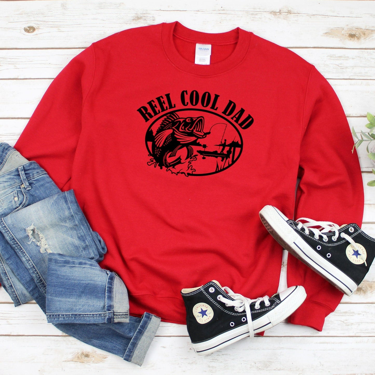 Reel Cool Dad Sweatshirt, Dad Fishing Crewneck, Dad Fishing Birthday Gift, Dad Tshirts, Dad Fisherman Shirt