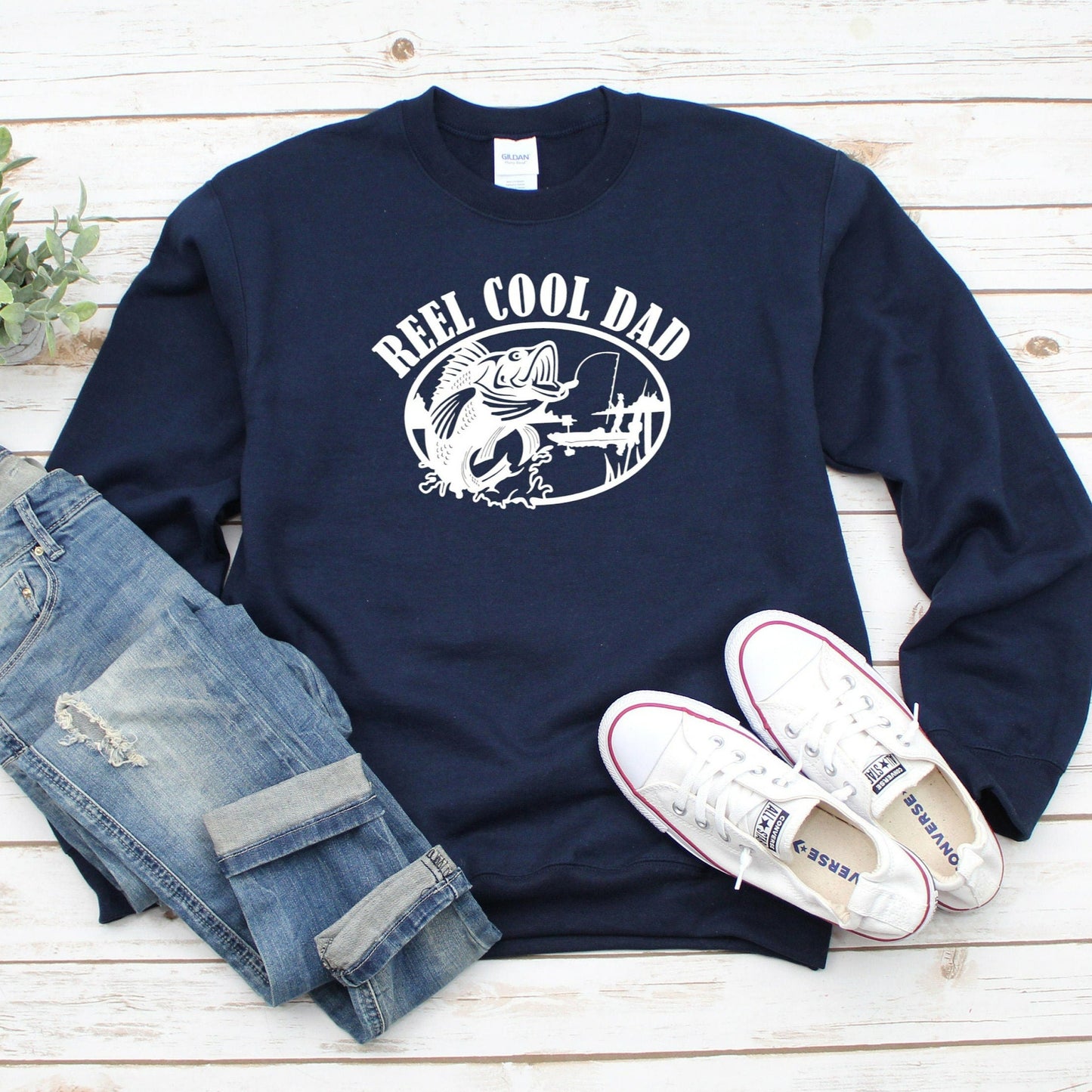 Reel Cool Dad Sweatshirt, Dad Fishing Crewneck, Dad Fishing Birthday Gift, Dad Tshirts, Dad Fisherman Shirt