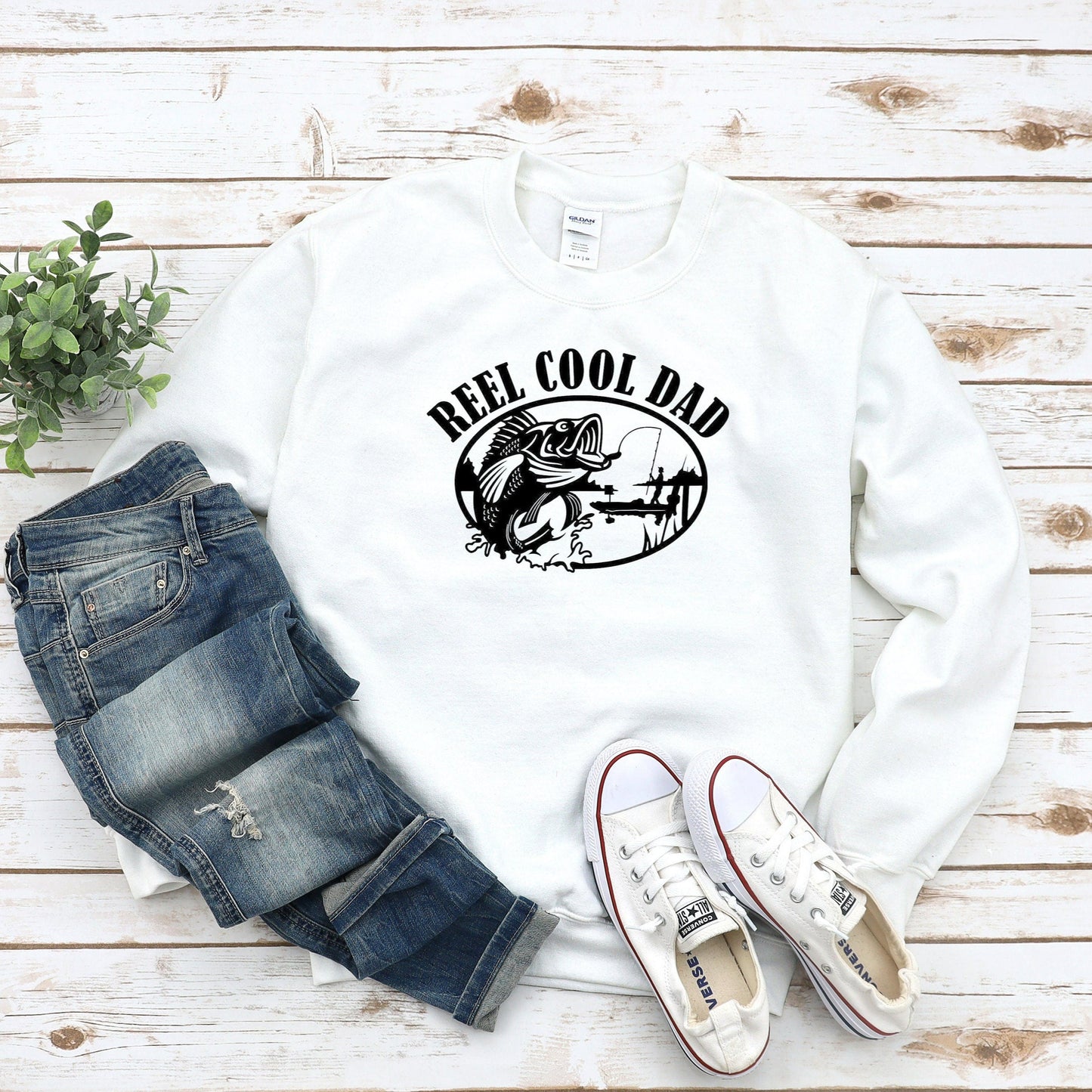 Reel Cool Dad Sweatshirt, Dad Fishing Crewneck, Dad Fishing Birthday Gift, Dad Tshirts, Dad Fisherman Shirt